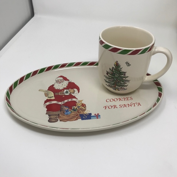 Spode Christmas Tree Cookies and Milk for Santa